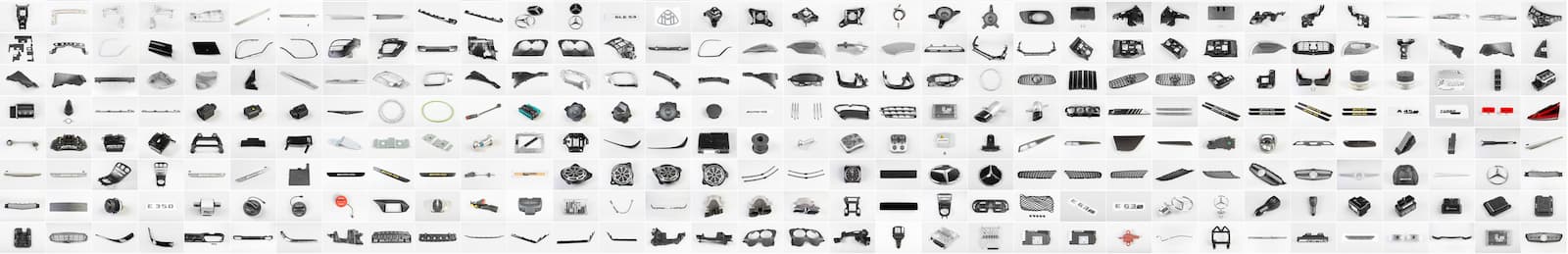 Grid of automotive spare parts