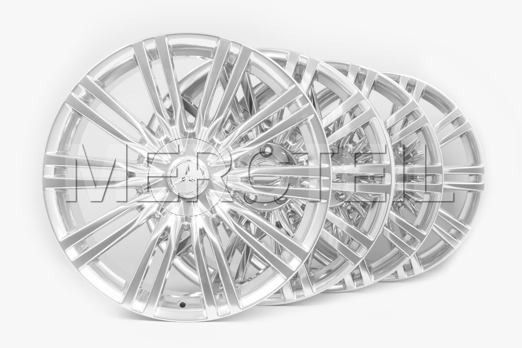 10 Double Spokes Silver Forged Rims S Class 20 Inch W223 Genuine Mercedes Benz (Part number: A22340140007X15)
