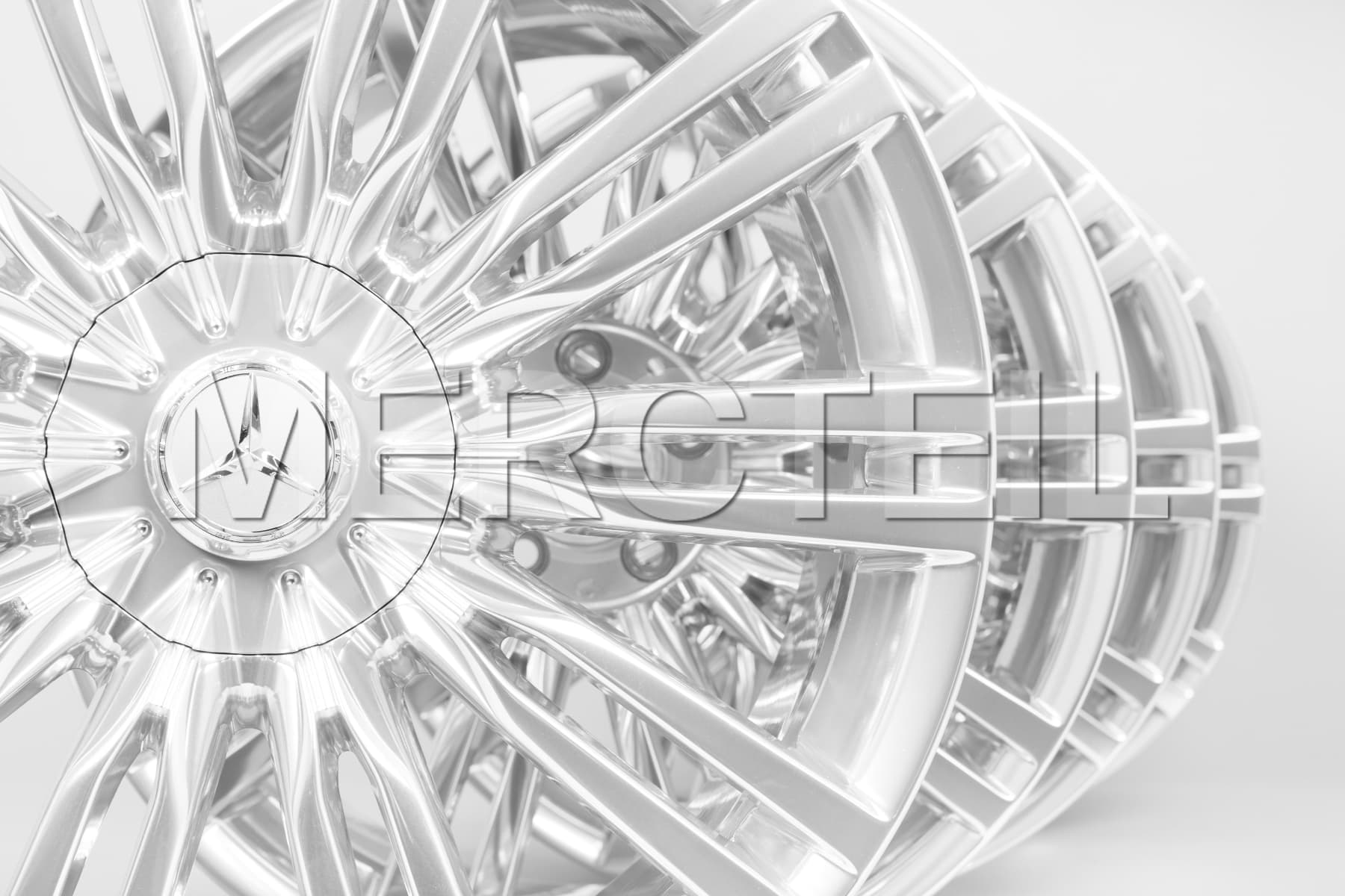 10 Double Spokes Silver Forged Rims S Class 20 Inch W223 Genuine Mercedes Benz (Part number: A22340141007X15)