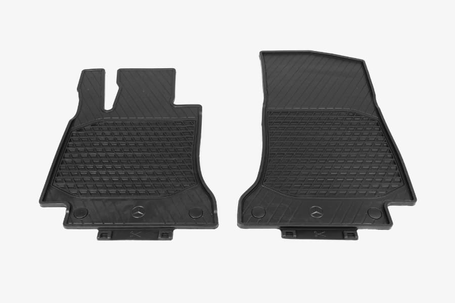 Tailored 3mm Rubber Car Floor Mats For Mercedes C Class W205 2014 – 4pc Set, Black Polyester, UK Made