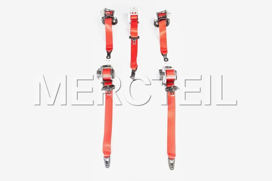 A Class / CLA Class AMG Red Seat Belts Set Genuine Mercedes AMG preview 0