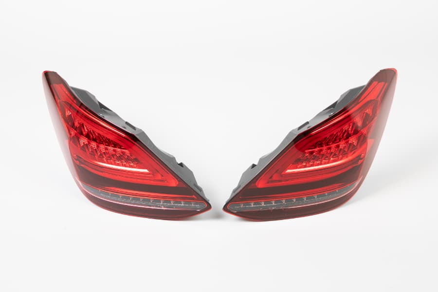 2015-2018 Mercedes Benz W205 C Class 4D Sedan AMGStyle Red/Clear Full LED  Tail Lights - Unique Style Racing