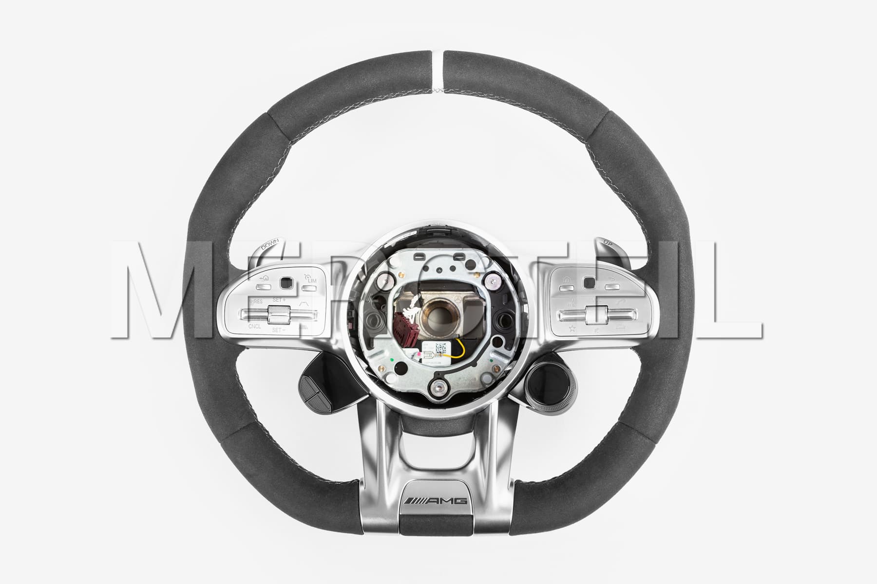 AMG Black Alcantara Steering Wheel White Insertion; A0004608813 1B81.