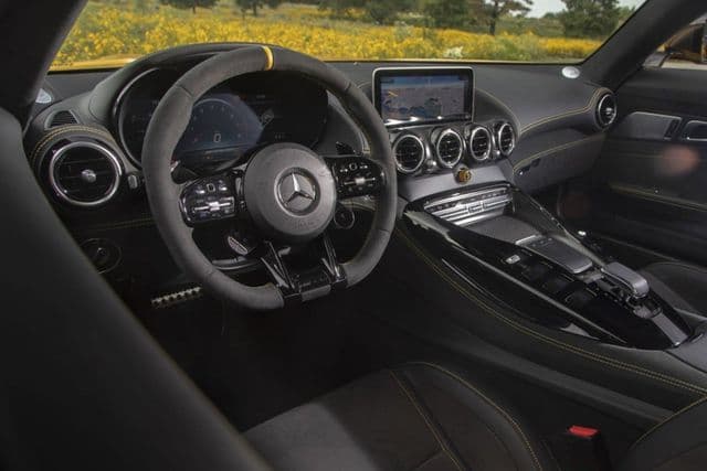 AMG Black Yellow Full Alcantara Steering Wheel; A0004609808 1C86.