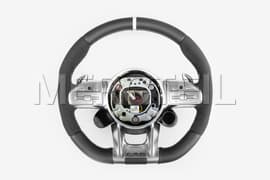 AMG Black Leather Alcantara Steering Wheel White Insertion; A0004608613 1B81.