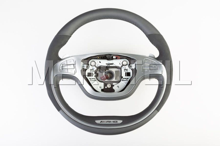 AMG Black Leather Steering Wheel with Alcantara Trims for S-Class preview 0