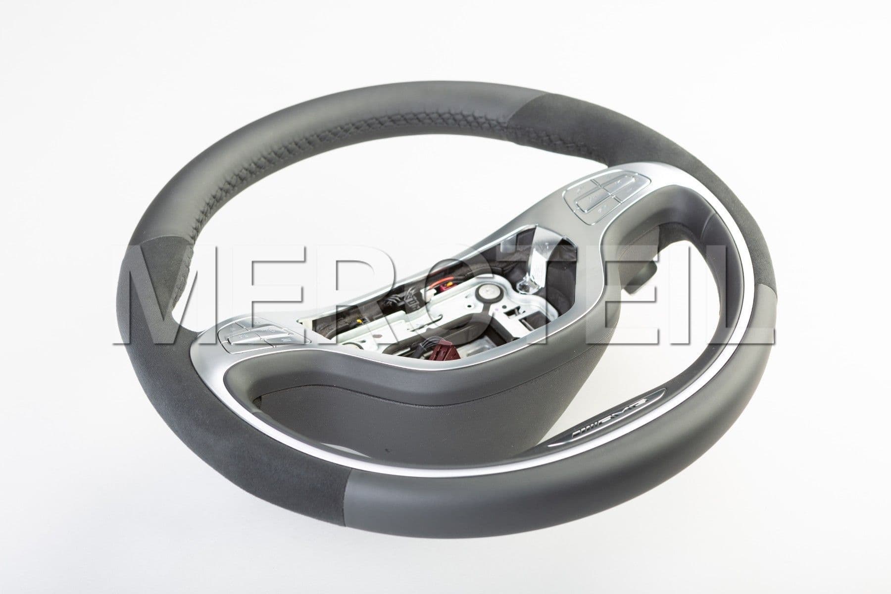AMG Black Leather Steering Wheel with Alcantara Trims for S-Class (part number: A22246029039G60)