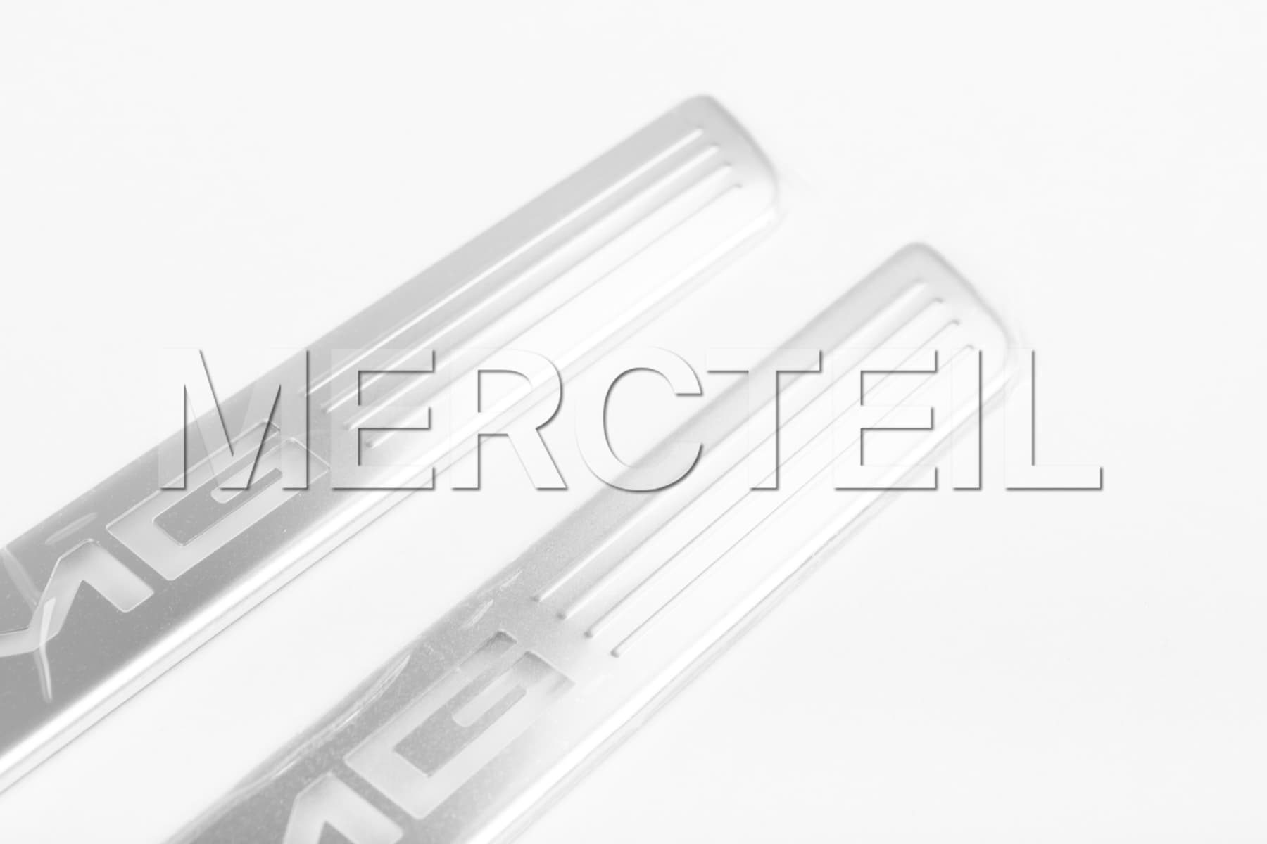 AMG Exchangeable Silver Covers for Illuminated Door Sills Genuine Mercedes AMG (part number: A1776804307)