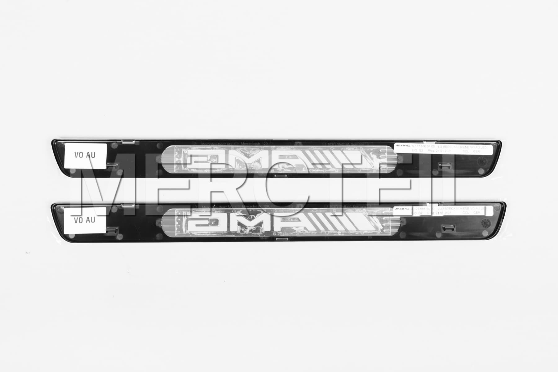 AMG Exchangeable Silver Covers for Illuminated Door Sills Genuine Mercedes AMG (part number: A1776804307)