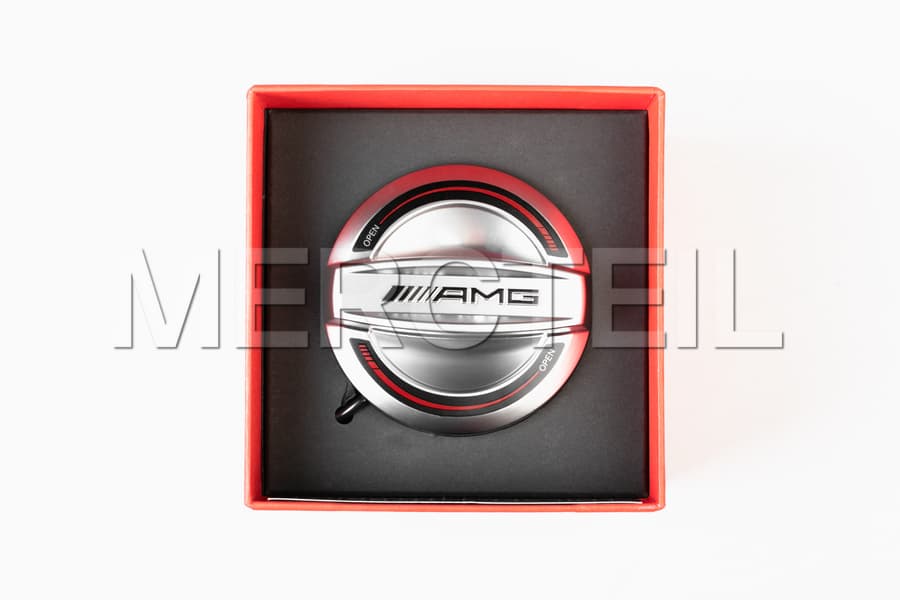 AMG Fuel Cap for Sale Chrome with Red Inserts Genuine Mercedes AMG preview 0