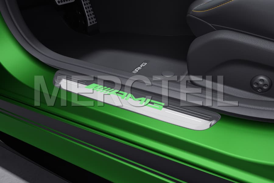 AMG GT 4 Door Illuminated Door Sill Covers U25 X290 Genuine Mercedes AMG preview 0