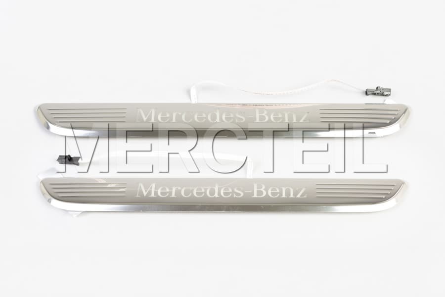 AMG GT 4 Door Illuminated Front Doors Sill Panels U45 Mercedes Benz Logo Set X290 Genuine Mercedes Benz preview 0