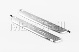 AMG GT 4-Door Illuminated Door Sill Panels U45 Mercedes-Benz Logo Set X290 Genuine Mercedes-Benz A2576804602, A2576804702