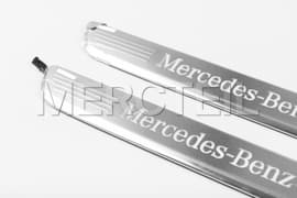 AMG GT 4-Door Illuminated Door Sill Panels U45 Mercedes-Benz Logo Set X290 Genuine Mercedes-Benz A2576804602, A2576804702