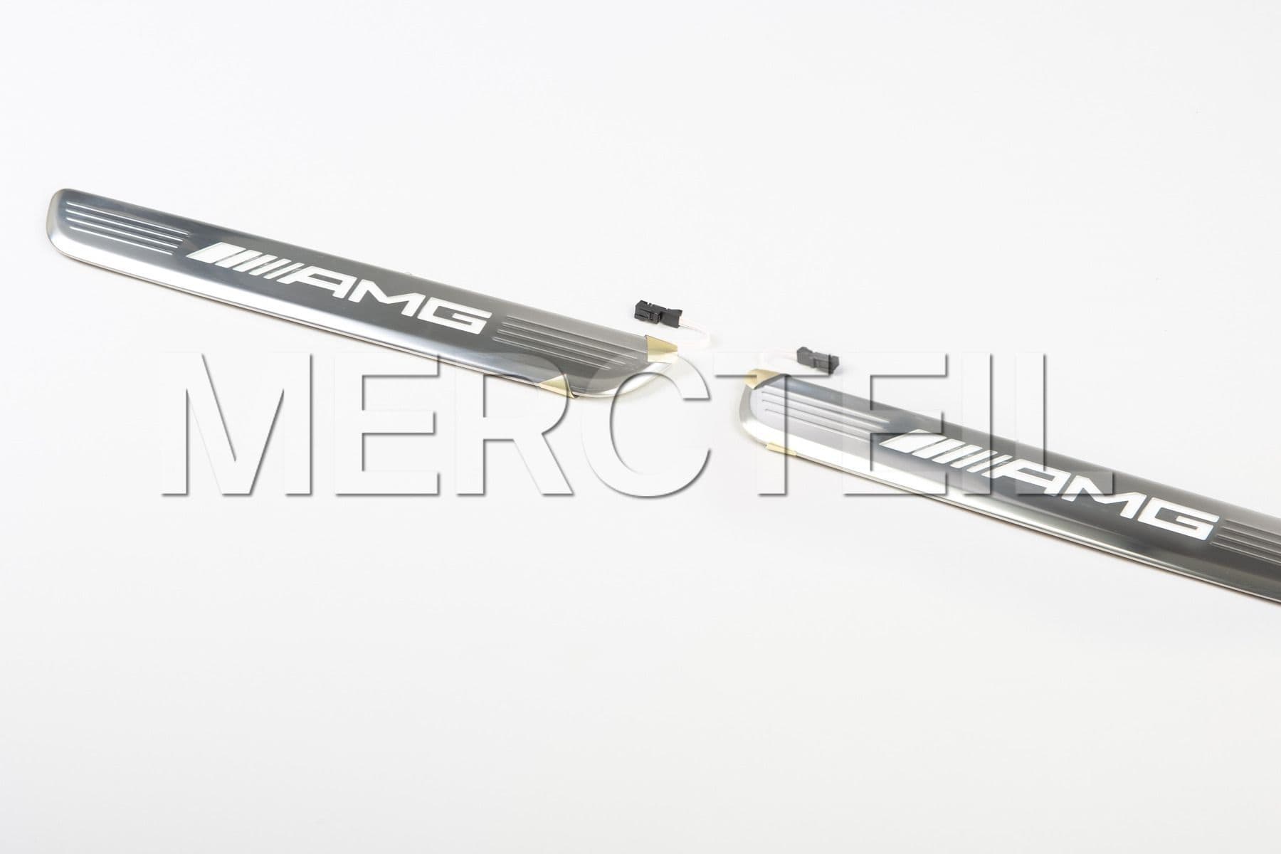 AMG GT Illuminated LED Door Sill Covers Genuine Mercedes AMG (part number: A2576808200)