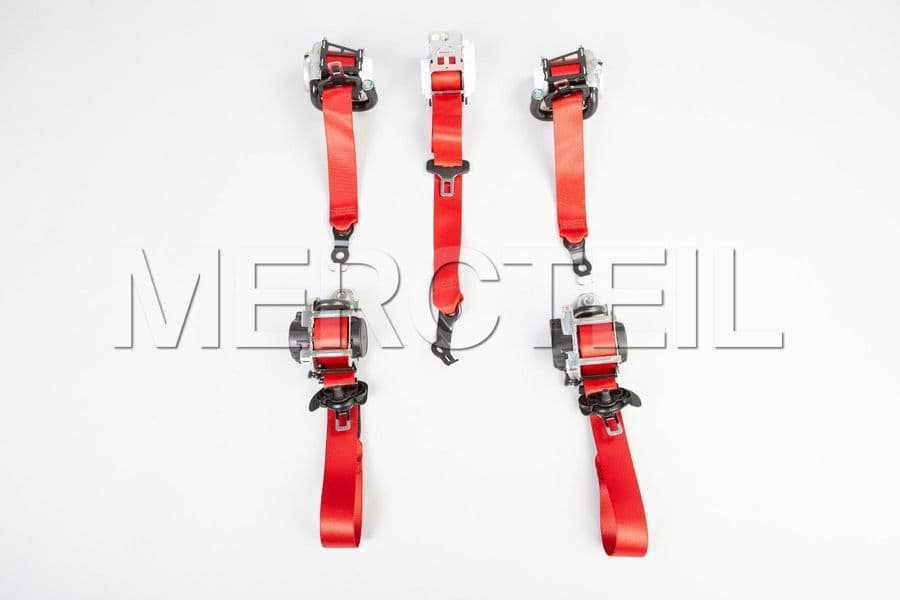 AMG GT Red Seat Belts Kit X290 Genuine Mercedes AMG preview 0