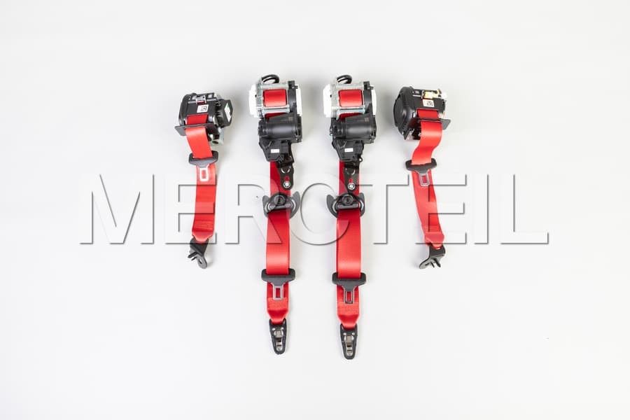AMG GT Red Seat Belts Kit X290 Genuine Mercedes AMG preview 0