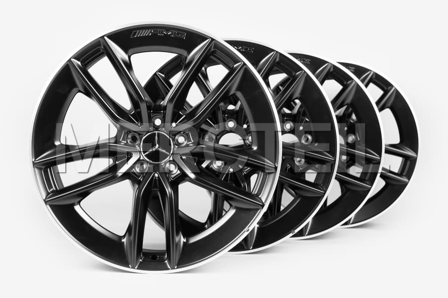 AMG GT Rim Set 5 Double Spoke Black Matte 19 Inch X290 Genuine Mercedes AMG preview 0