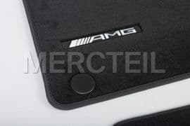 AMG Logo Black Velour Floor Carpets Genuine Mercedes-Benz (Part number: A24768097019J74)