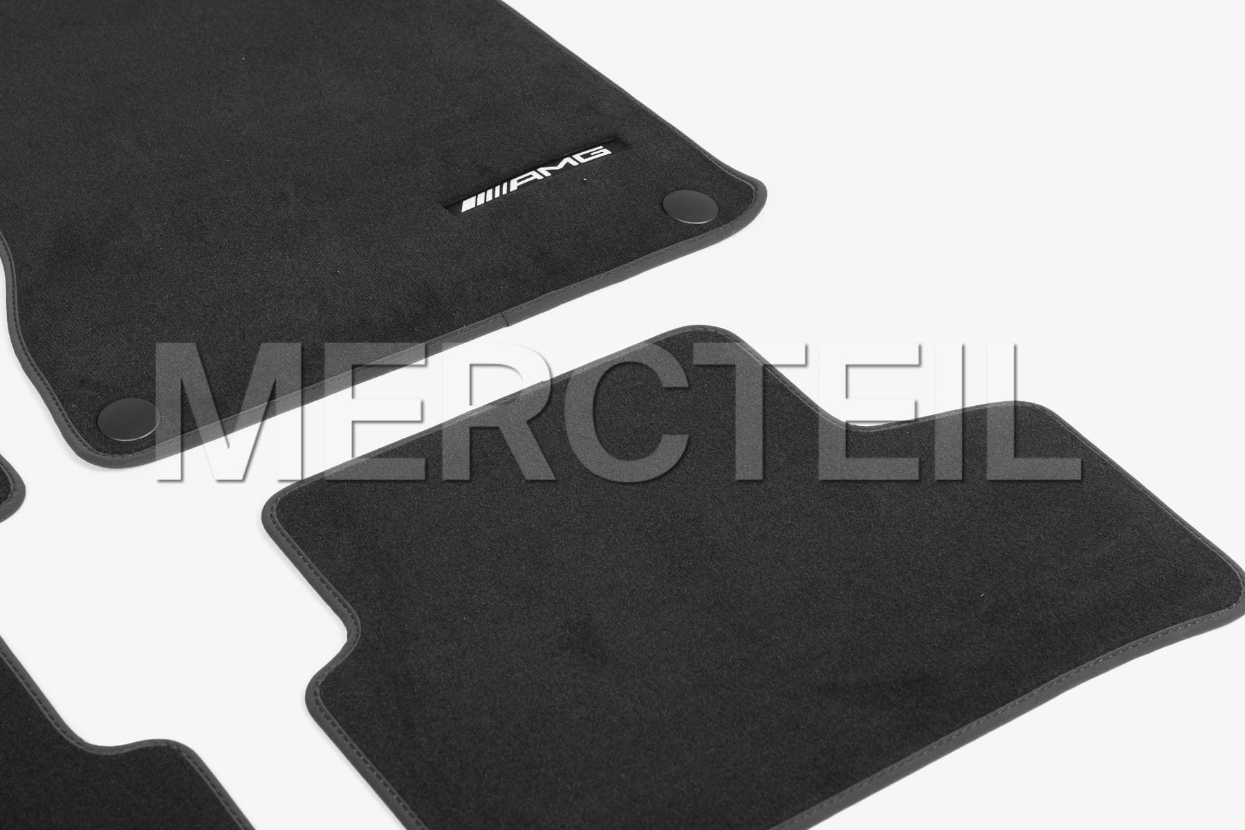 AMG Logo Black Velour Floor Carpets Genuine Mercedes-Benz (Part number: A24768097019J74)