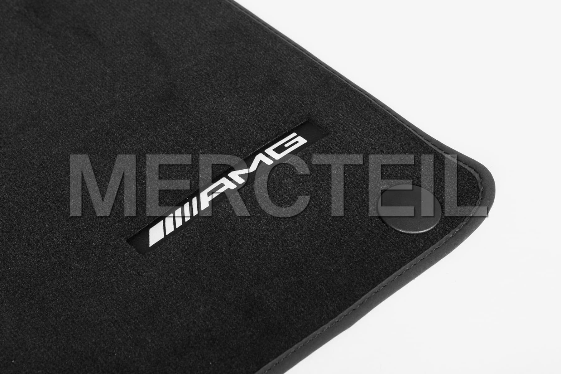 AMG Logo Black Velour Floor Carpets Genuine Mercedes-Benz (Part number: A24768097019J74)