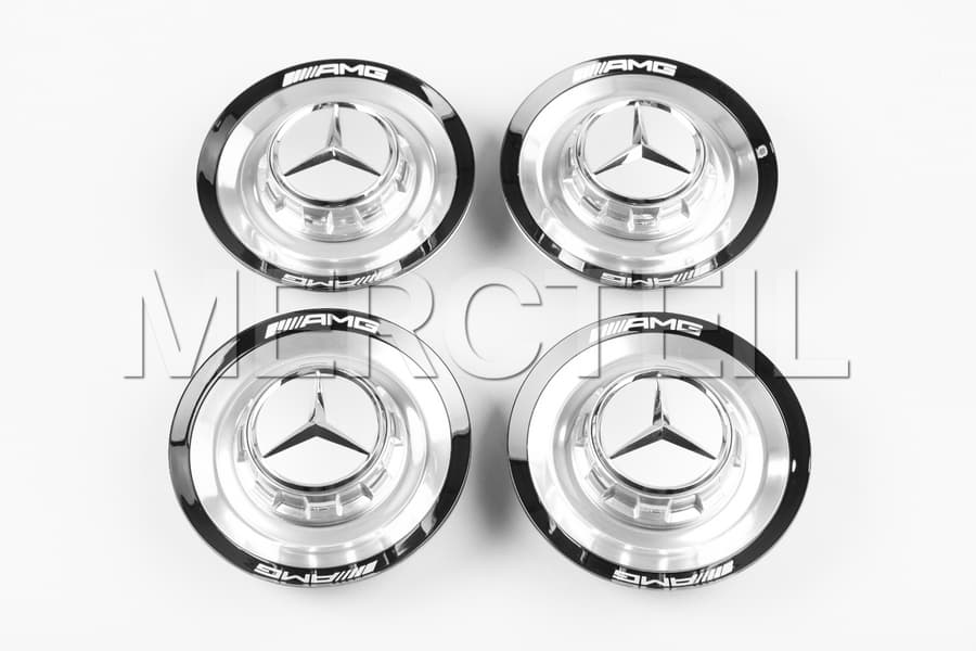 AMG Logo Dark Platinum Hubcaps Genuine Mercedes AMG A00040064007952 preview 0
