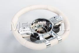 AMG Steering Wheel Beige Leather with Drive Units Genuine Mercedes AMG (part number: A00046084138U00)