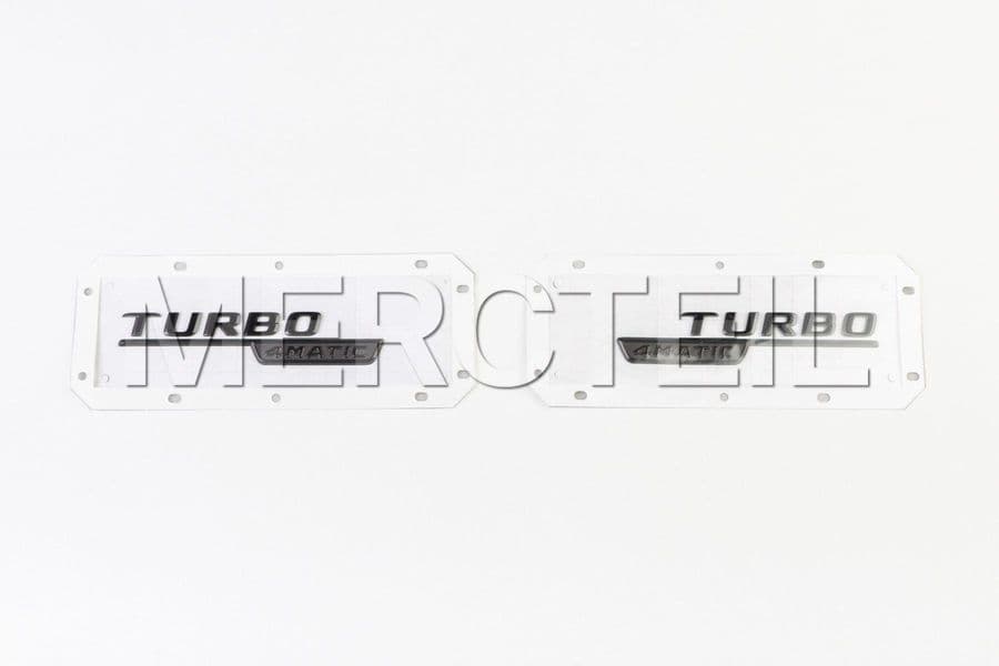 AMG Turbo 4Matic Black Lettering Nameplate Fenders Stickers Genuine Mercedes AMG preview 0