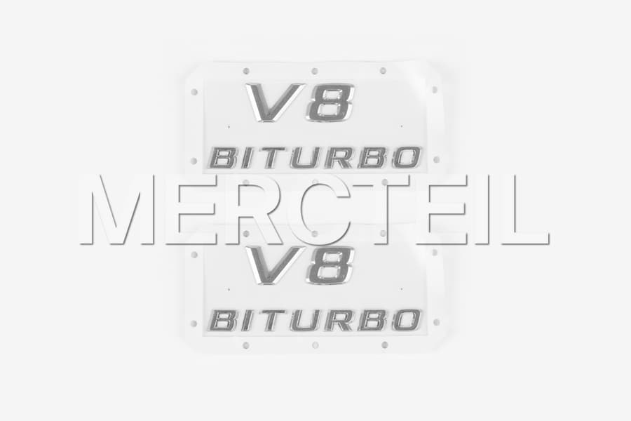 AMG V8 BiTurbo Chrom Abziehbild Set Echtes Mercedes AMG preview 0