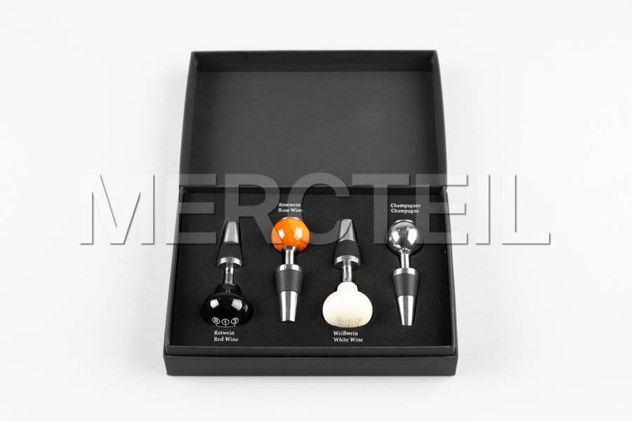 Vintage Wine Stoppers with Wooden and Stainless Steel Heads Genuine Mercedes Benz Collection B66045160
