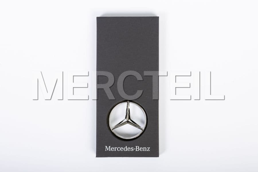 Genuine Mercedes Benz Key Ring Chrome Star Logo Brussels Key Chain B66957516 