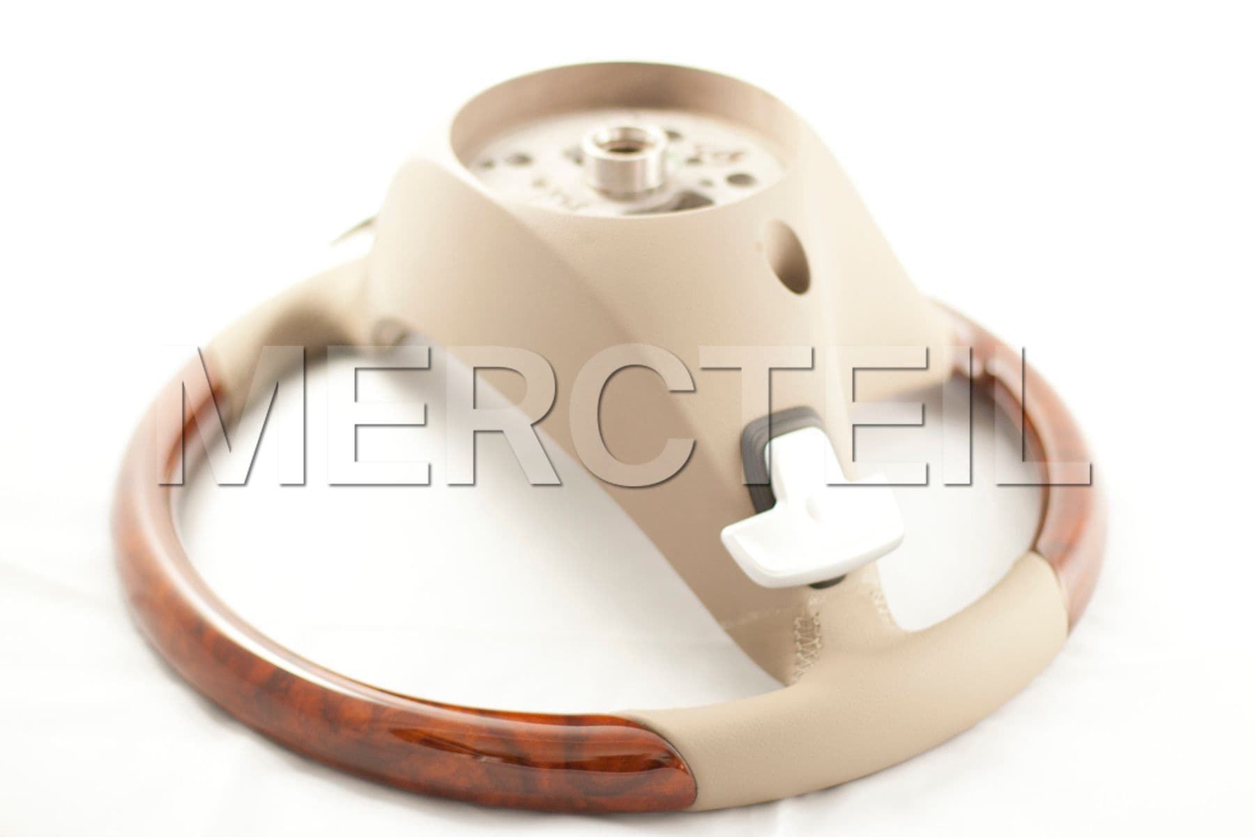 Beige Leather Steering Wheel With Burred Walnut Veneer for SL-Class (part number: A23046027188N68)