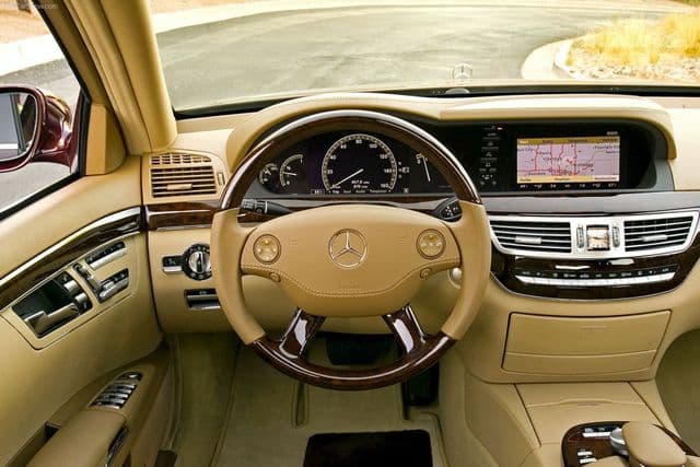 S Class Leather Beige Steering Wheel With Burred Walnut Trims