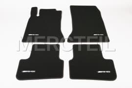 Black AMG Floor Mats with Red Stitching Genuine Mercedes-AMG (Part number: A17668067013D16)