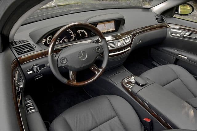 S Class Leather Black Steering Wheel Burred Walnut Veneer Trims