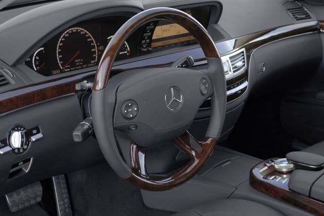 S Class Leather Black Steering Wheel Burred Walnut Veneer Trims
