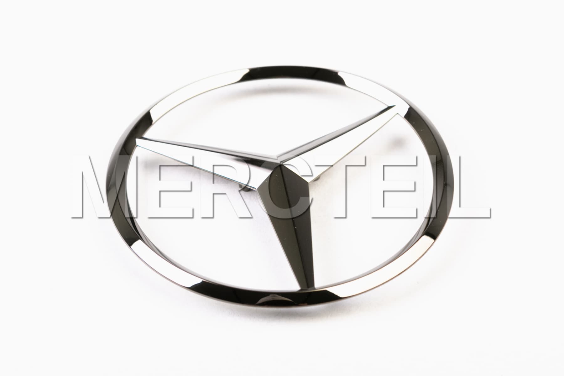 Chrome Back Trunk Star FLAT Mercedes Emblem Badge Covered With