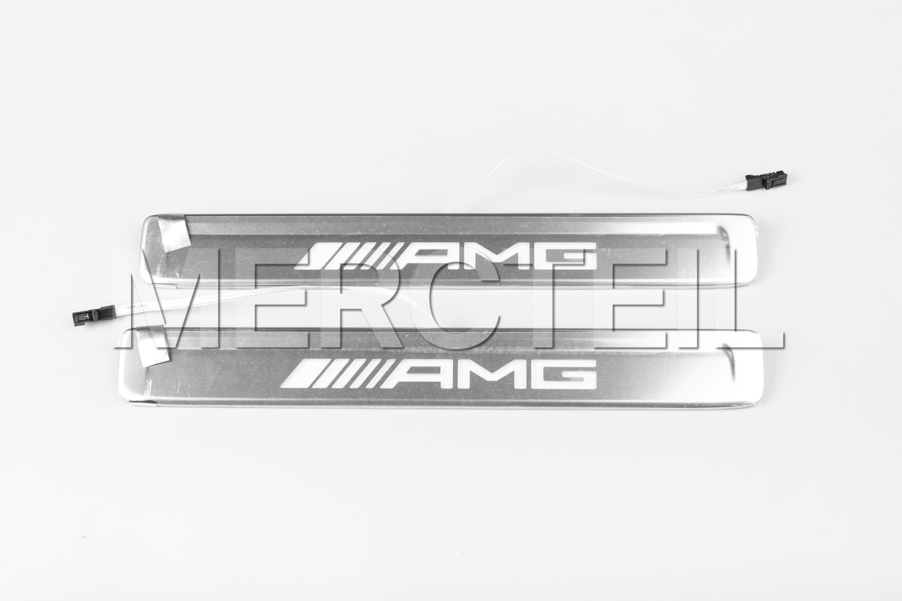 C-Class AMG Silver Exchangeable Covers for Illuminated Door Sills 206 Genuine Mercedes-AMG (Part number: A2066802703)