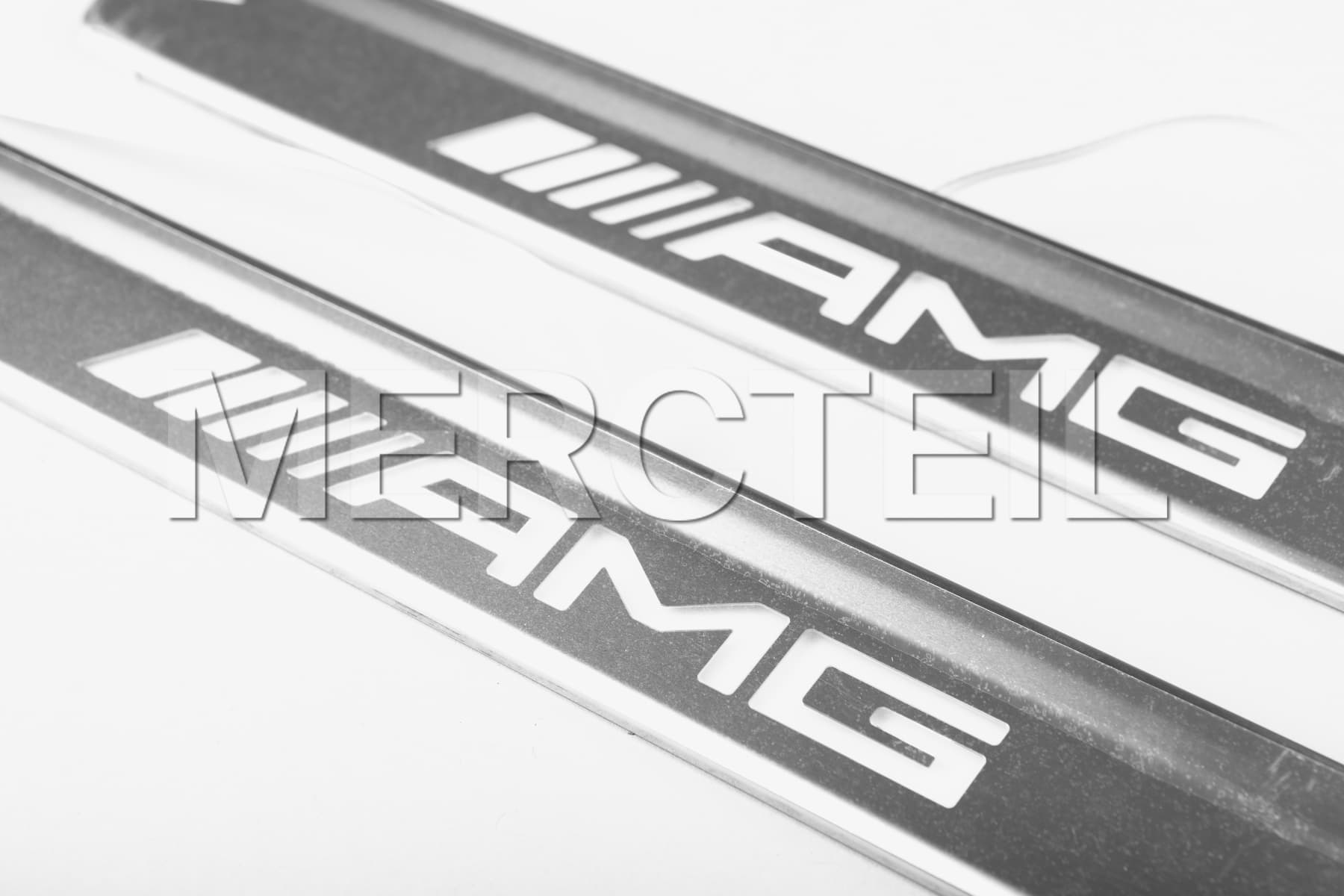 C-Class AMG Silver Exchangeable Covers for Illuminated Door Sills 206 Genuine Mercedes-AMG (Part number: A2066802703)