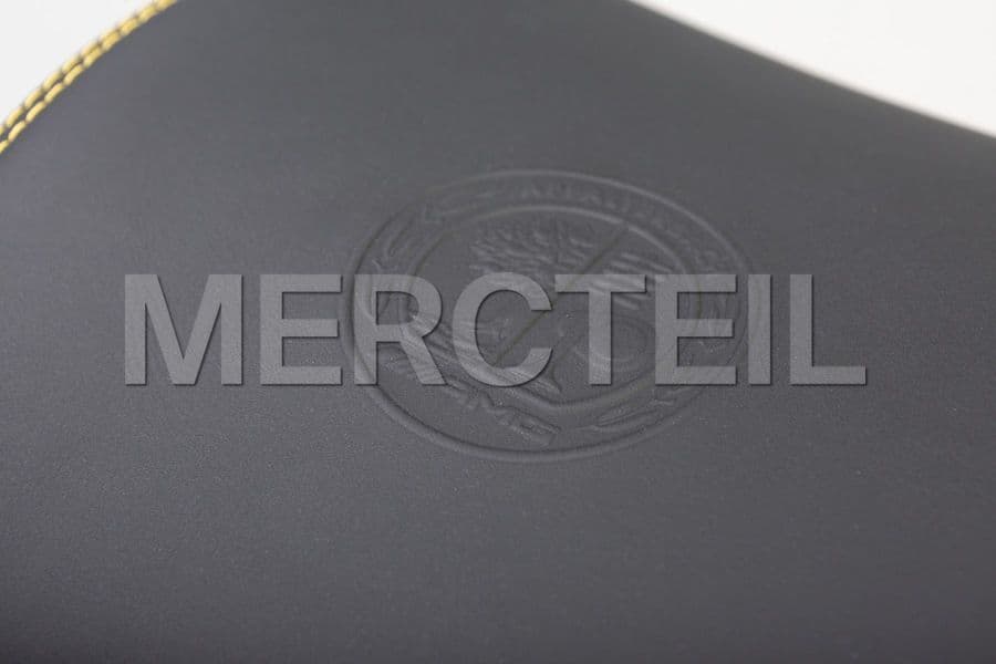 AMG C Class Leather Headrests with Yellow Stitching Genuine 