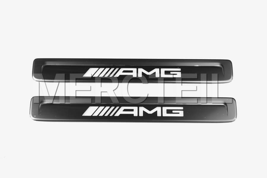 C Class / GLC Class Exchangeable AMG Black White Covers for Illuminated Door Sills Code U45 W206 / S206 / X254 Genuine Mercedes AMG preview 0