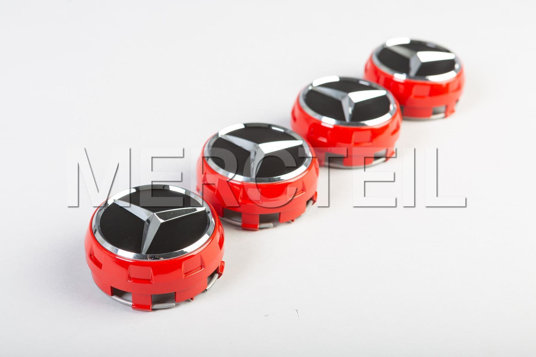 Genuine Mercedes-Benz AMG Edition One Ember Red Centre Cap Set NEW