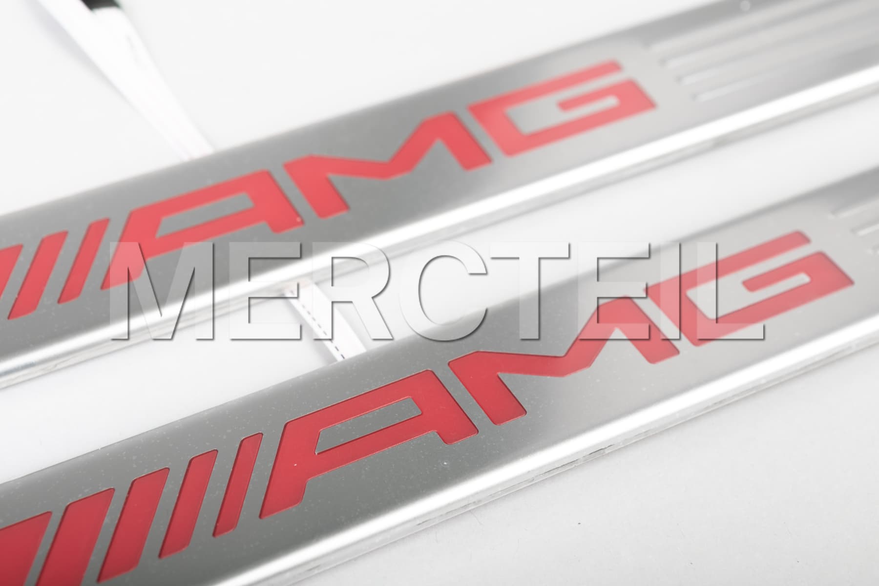CLA-Class AMG Edition 55 Interchangeable Illuminated Door Sill Covers Red C118 / X118 Genuine Mercedes-AMG (Part number: A1186808100)
