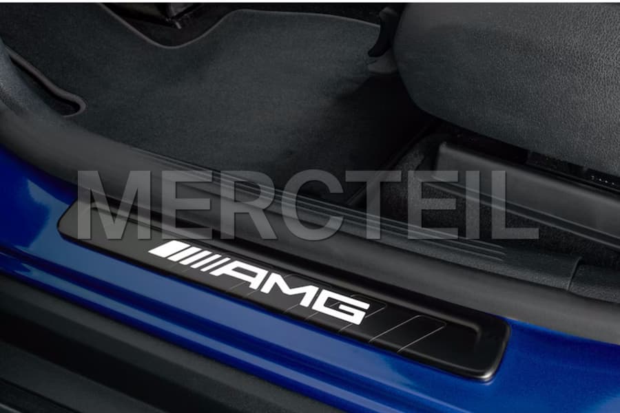 CLA Austauschbare AMG Einstiegsleisten-Abdeckungen Schwarz Beleuchtet C174 Original Mercedes AMG preview 0