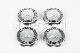 Classic Laurel Emblem Hub Caps Genuine Mercedes-Benz (part number: B66470201)