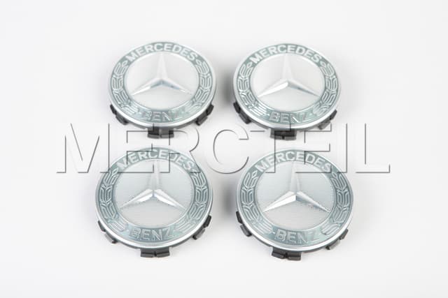 Classic Laurel Silver Emblem Hubcaps Genuine Mercedes Benz preview
