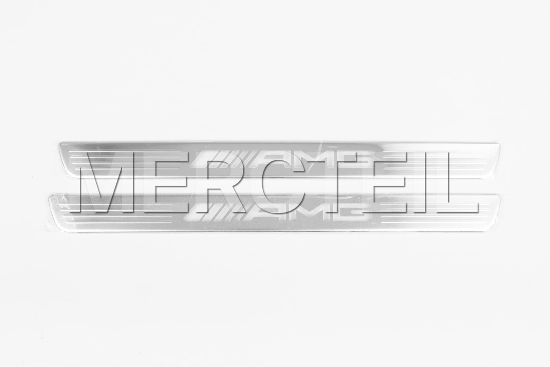 CLE Exchangeable AMG Silver Covers for Illuminated Door Sills A236/C236 Genuine Mercedes-AMG A2366800602