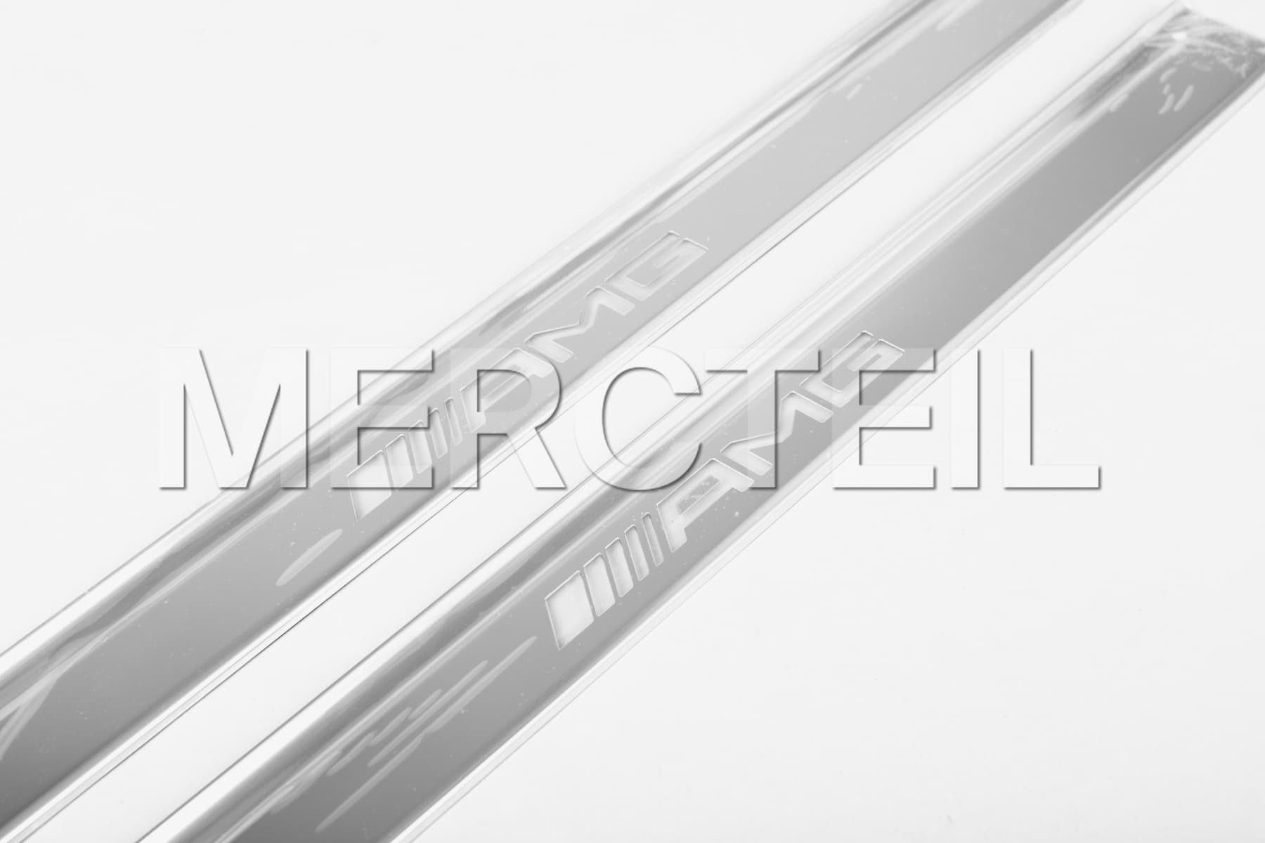 CLE Exchangeable AMG Silver Covers for Illuminated Door Sills A236/C236 Genuine Mercedes-AMG A2366800602