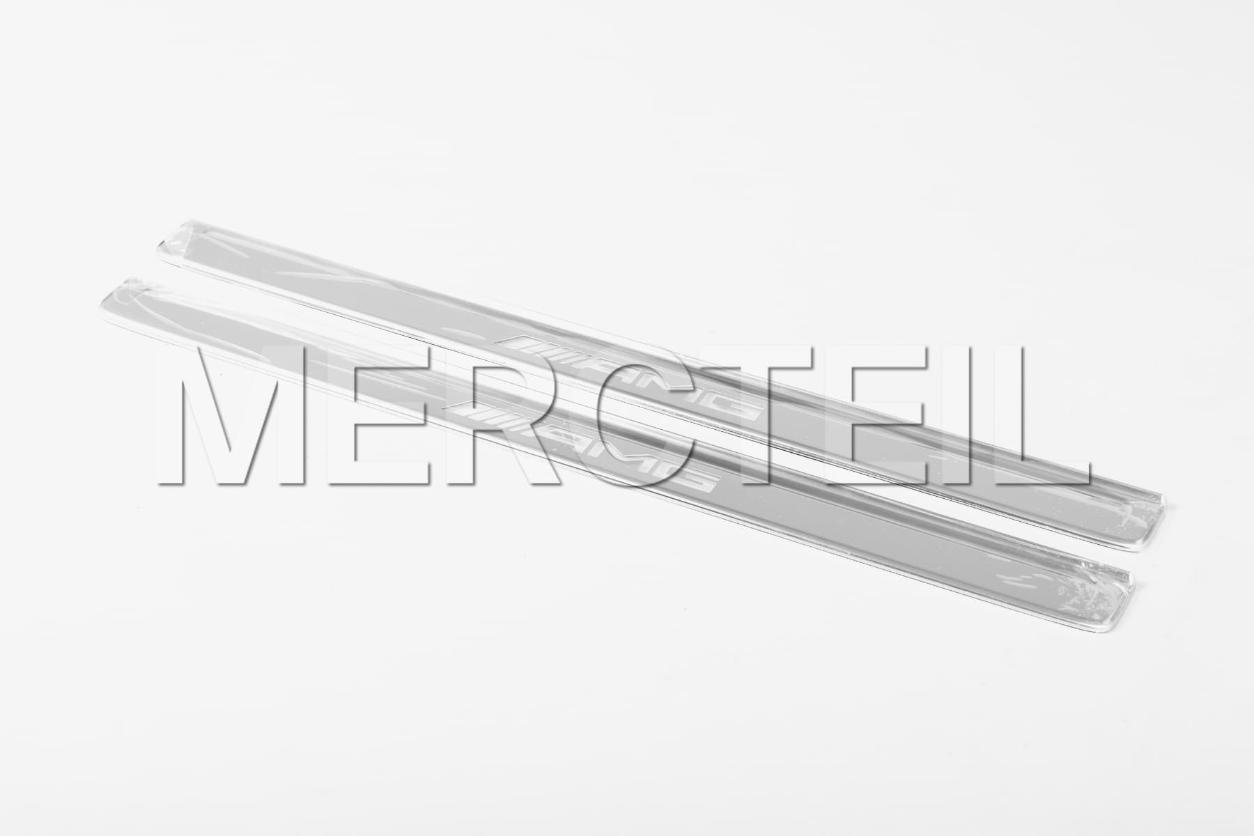 CLE Exchangeable AMG Silver Covers for Illuminated Door Sills A236/C236 Genuine Mercedes-AMG A2366800602