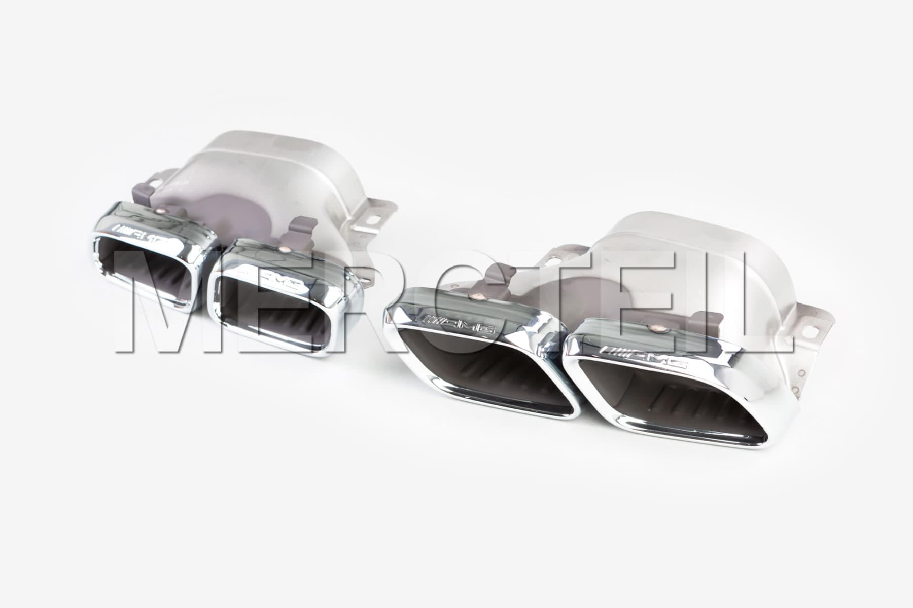 E63 AMG Facelift Exhaust Tips Chrome Genuine Mercedes AMG (part number: A2134905005)